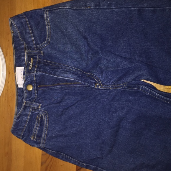 American apparel high waisted dark wash jeans