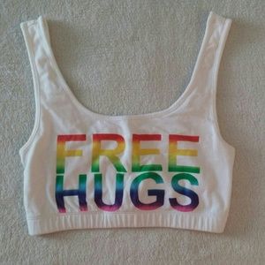 Free hugs crop top
