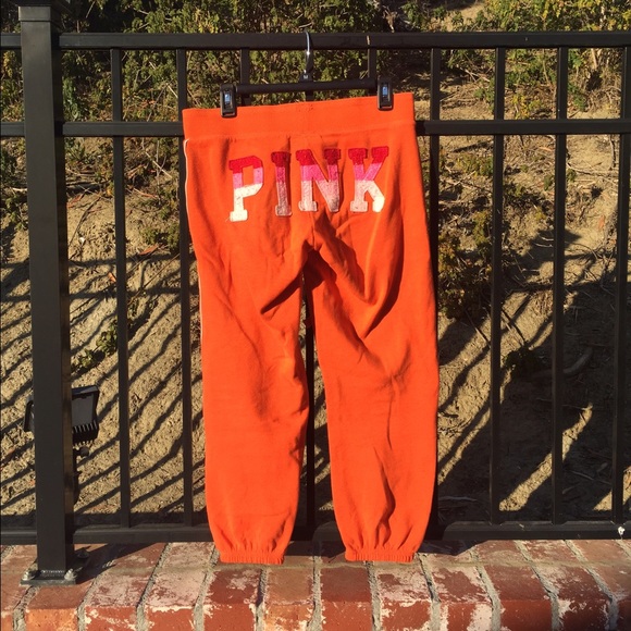 -SOLD- Orange Victoria's Secret PINK sweat pants