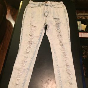 High waist Ripped women jeans. Size 15 Long legs