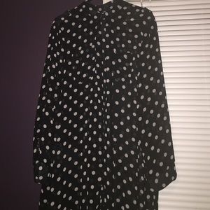 Black and Tan polka dot button down