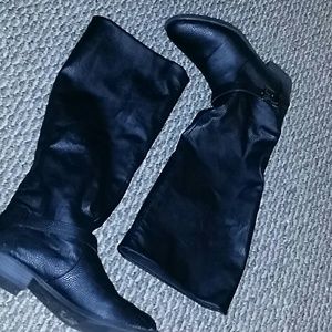 black leather boots