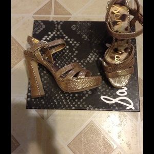 Gold SAM EDELMAN Heel Sandal