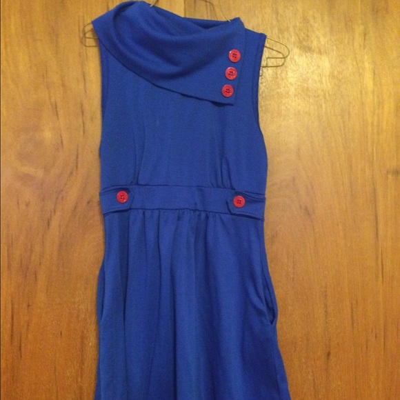 Blue with red coach tour dress xl.