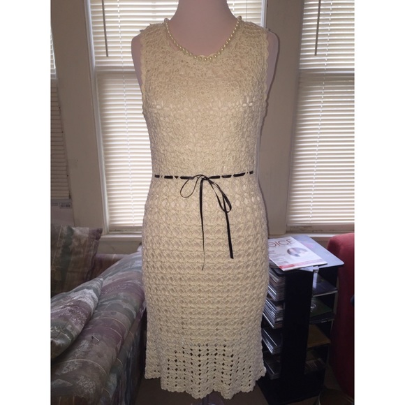Diane von Furstenberg Ivory Crochet Dress