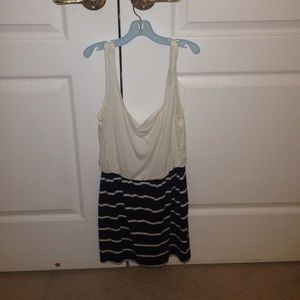 cute fitted blue and white dress!