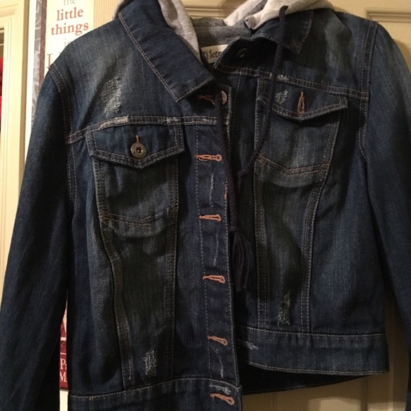 Jean jacket with hoodie