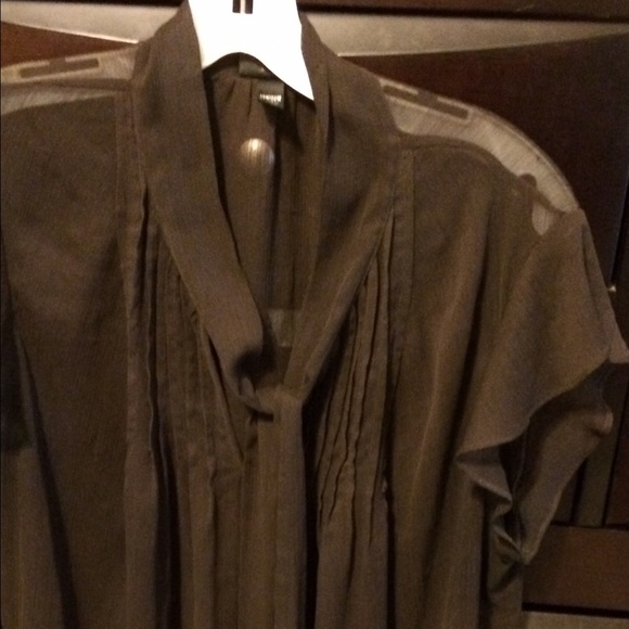 Sheer blouse with Bow tie