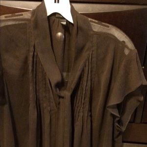 Sheer blouse with Bow tie