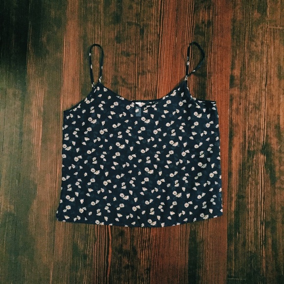 Daisy print chiffon tank