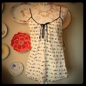 Anthropologie cami Birds on a Wire.