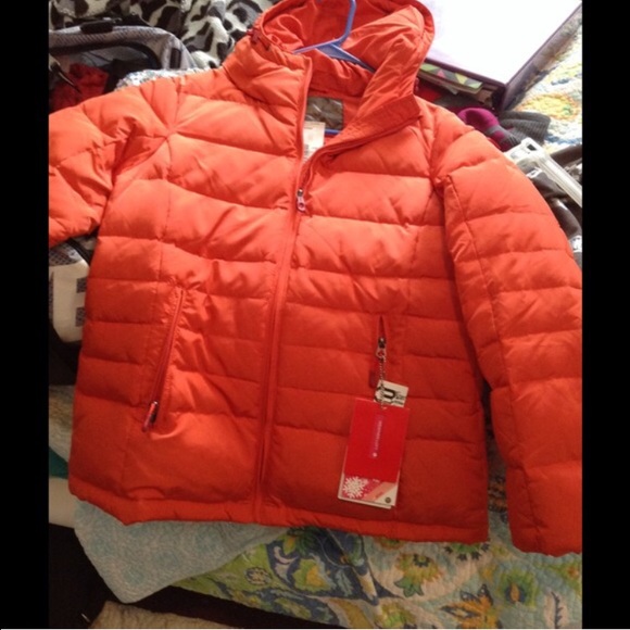 Orange bubble coat