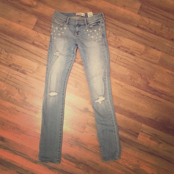 Abercrombie distressed embellished skinny jeans - Picture 1 of 4