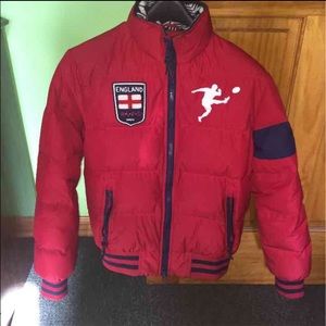 Red Polo Rugby Puffer Jacket
