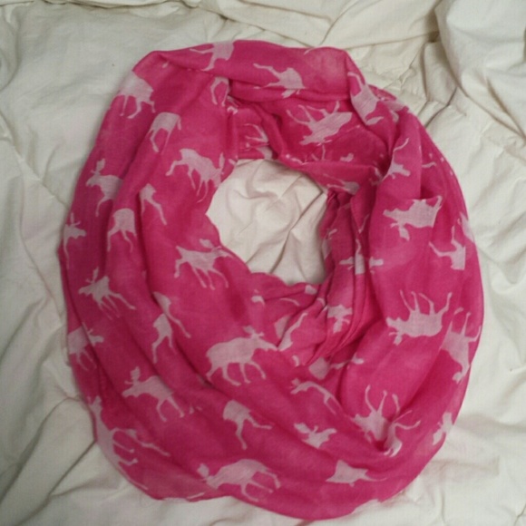 Pink Moose Infinity Scarf
