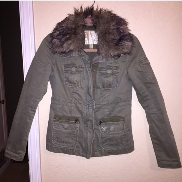 Olive green womens jacket american eagle