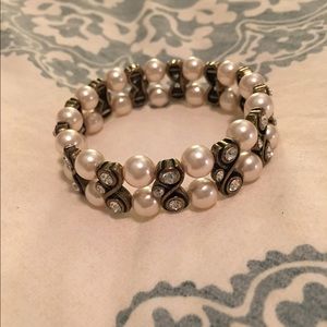 J. Crew gold and pearl bracelet