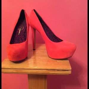 Jessica Simpson suede cherry red heels