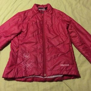 Girls Pink/Red Puffy with Flower Designs