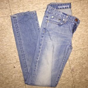 J crew toothpick skinny jean in light wash