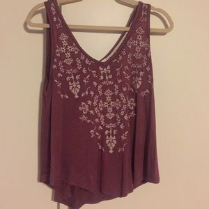 maroon v necked top