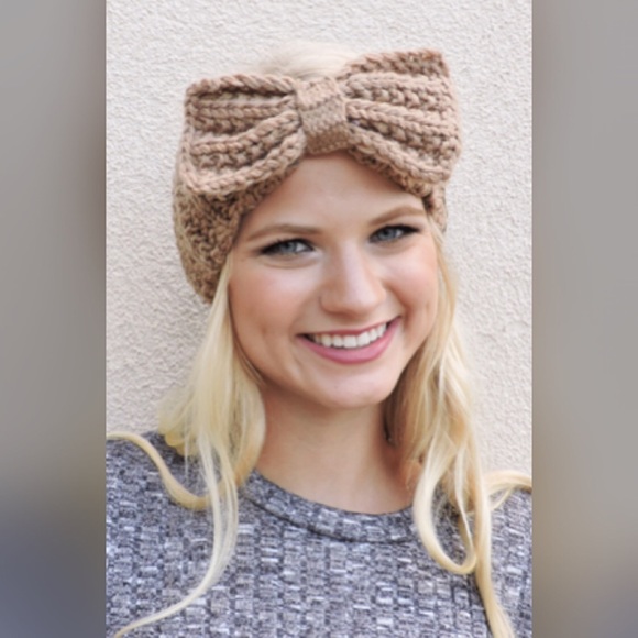 Mocha Bow Sweater Headband