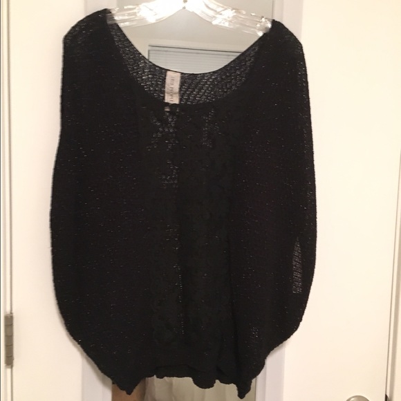 Black lacey, sheer sweater