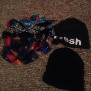 3 bucket hats 2 beanies