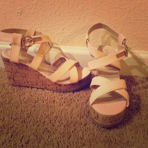 BRAND NEW cream wedges, never been worn