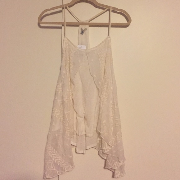 off white crotchet tank top