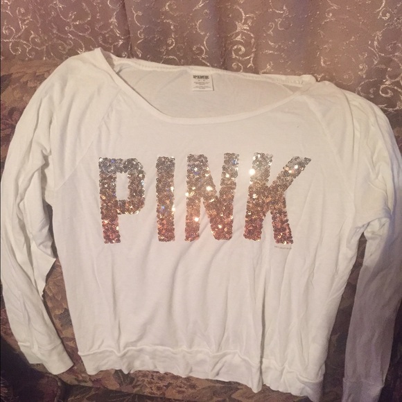 White VS Shirt w/ Ombré Sequin