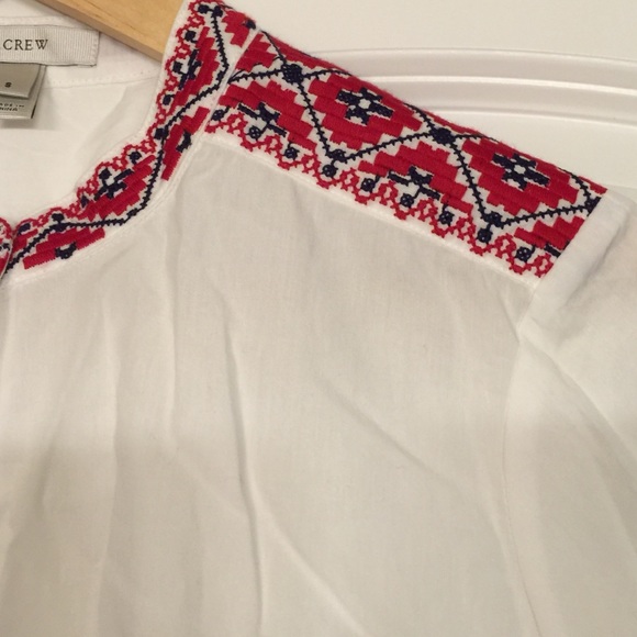💥flash sale💥 jCrew white cotton tunic embroidery - Picture 2 of 4