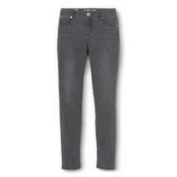 Metallic Grey Skinny Jeans: Juniors Size 14