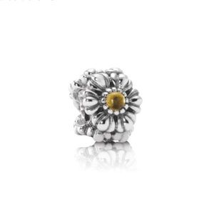 Pandora Birthday Blooms November Citrine Charm