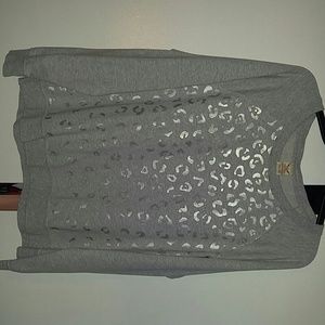 Metallic silver cheetah print long sleeve