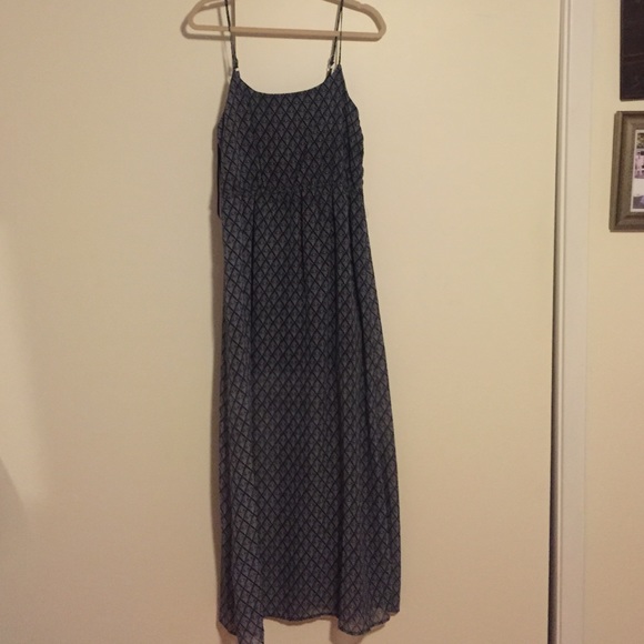 blue patterned dress