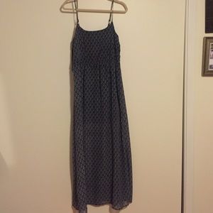 blue patterned dress