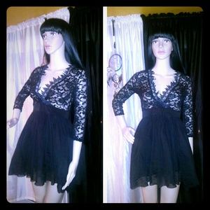 Black lace dress with flare bottom