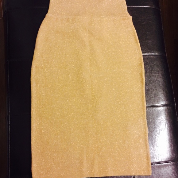 Gold Pencil skirt