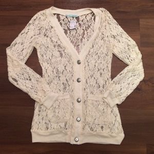 Maurice's lace cardigan with tags