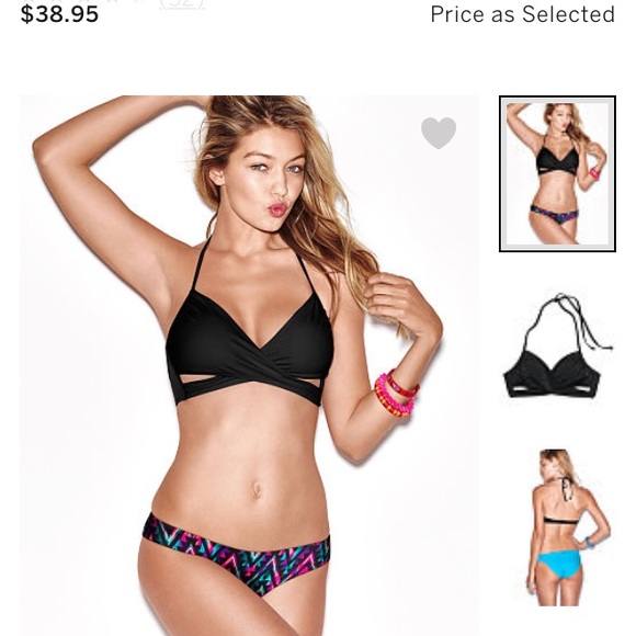 VS PINK leopard wrap bikini top