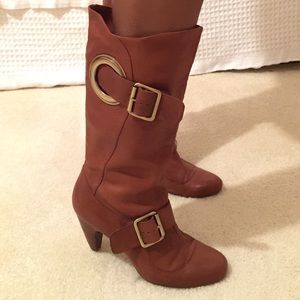 BCBG Leather Boots Cognac