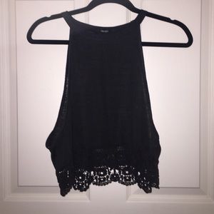 High neck loose crop top