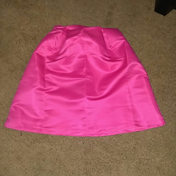 Hot Pink Pleated A-Line Skirt
