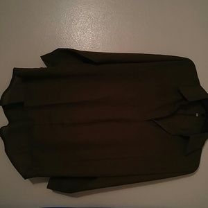 Simple Olive Green 3/4 Blouse