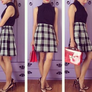 Plaid Black and White Skirt