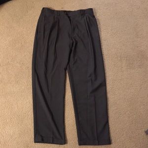 Dark gray pleated dress pants