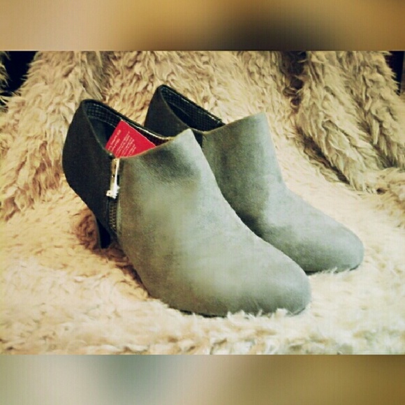 Gray & black booties