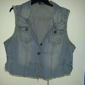 Cropped Jean Vest