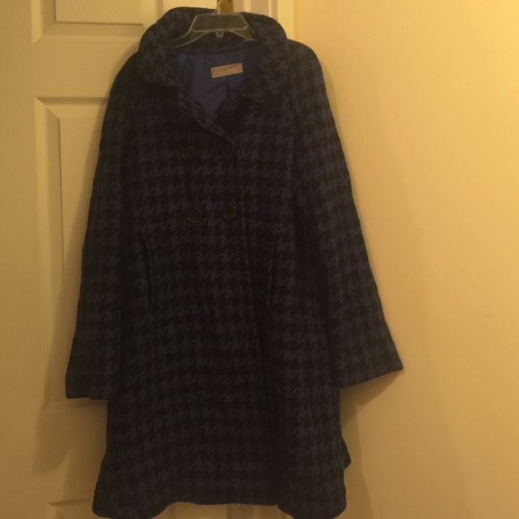Black & Blue Checkered Wool Coat